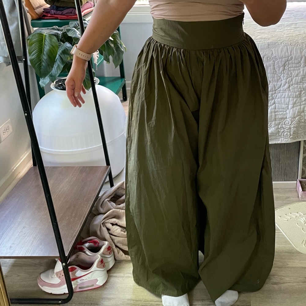 Palazzo Wide Leg Army Green Pants